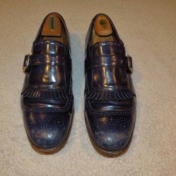 Church's Shanghi Blue Baltik Monk Strap Loafer 9F